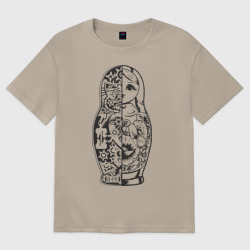 Женская футболка хлопок Oversize Матрешка