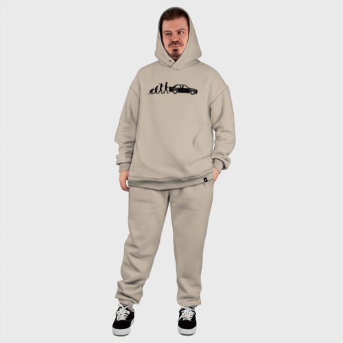 Мужской костюм oversize хлопок БМВ эволюция, цвет миндальный - фото 8