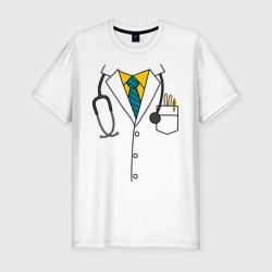 Мужская футболка хлопок Slim Халат врача
