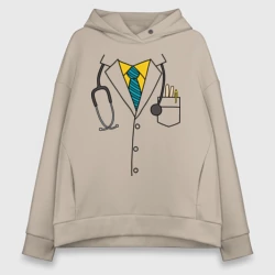 Женское худи Oversize хлопок Халат врача