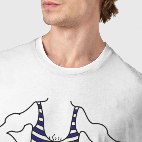 Мужская футболка хлопок Костюм морячка, цвет белый - фото 6