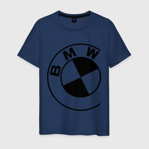 Мужская футболка хлопок Бмв значок, цвет темно-синий
