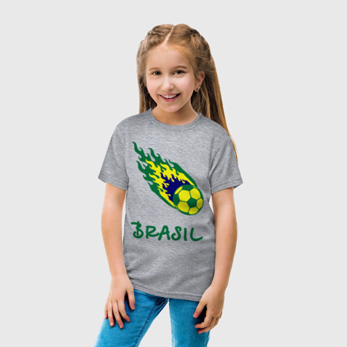 Детская футболка хлопок Brasil 2014, цвет меланж - фото 5