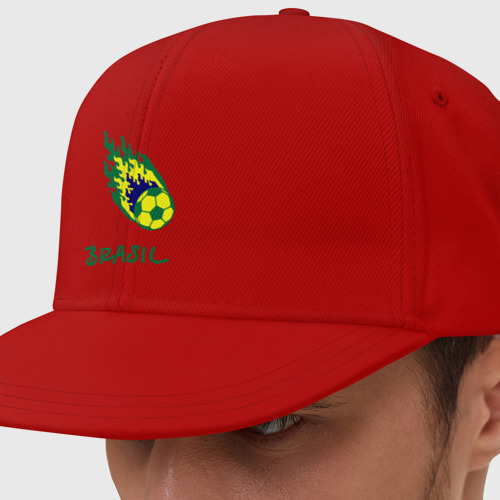 Кепка снепбек с прямым козырьком Brasil 2014, цвет красный
