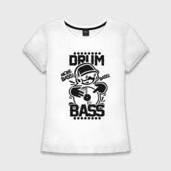 Женская футболка хлопок Slim Drum n bass пластинка
