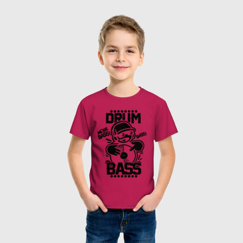 Детская футболка хлопок Drum n bass пластинка, цвет маджента - фото 3