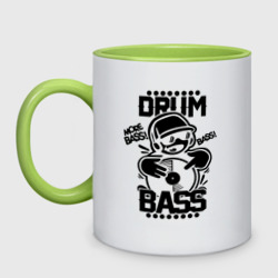 Кружка двухцветная Drum n bass пластинка