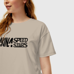 Женская футболка хлопок Oversize Akina Speed star - фото 2