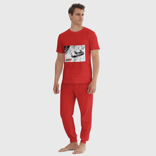 Мужская пижама хлопок Initial D машина, цвет красный - фото 5