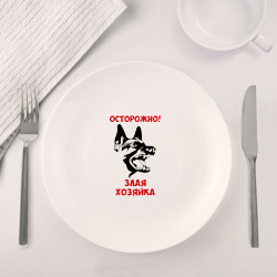 Набор: тарелка + кружка Осторожно, злая хозяйка - фото 2
