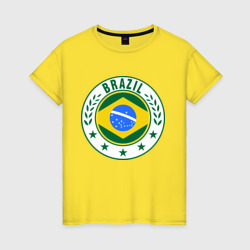Женская футболка хлопок Brazil - Бразилия ЧМ-2014