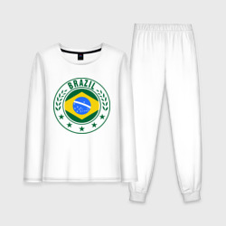 Женская пижама с лонгсливом хлопок Brazil - Бразилия ЧМ-2014