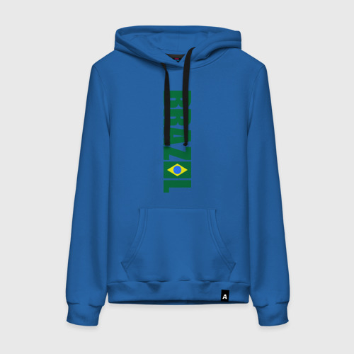 Женская толстовка хлопок Футбол Бразилия, цвет синий