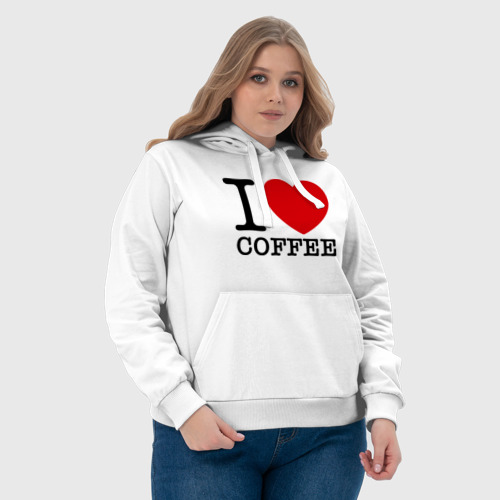 Женская толстовка хлопок I love coffee, цвет белый - фото 6