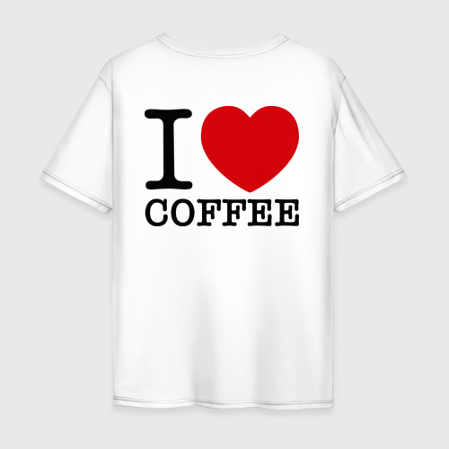 Мужская футболка хлопок Oversize I love coffee, цвет белый - фото 2