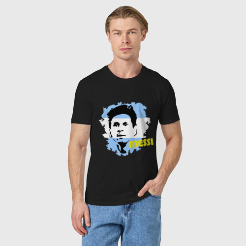 Мужская футболка хлопок Месси (Messi), цвет черный - фото 3