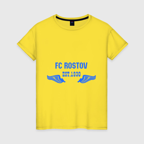 Женская футболка хлопок FC Rostov, цвет желтый