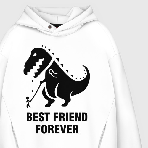 Мужское худи Oversize хлопок Годзилла Best friend - фото 4