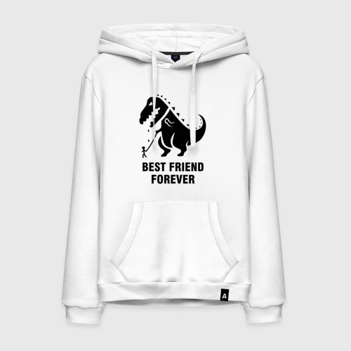 Мужская толстовка хлопок Годзилла Best friend, цвет белый