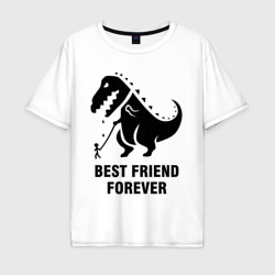 Мужская футболка хлопок Oversize Годзилла Best friend