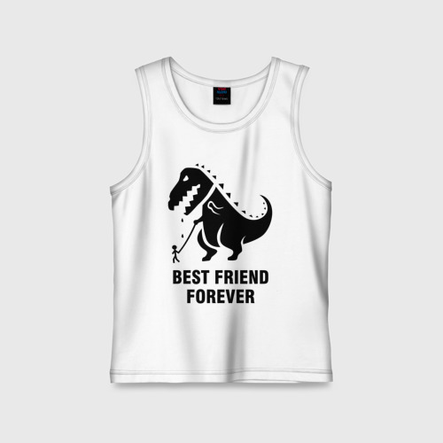 Детская майка хлопок Годзилла Best friend, цвет белый