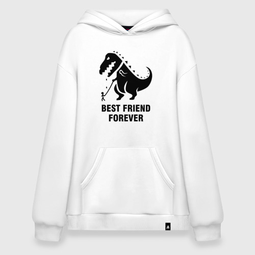 Худи SuperOversize хлопок Годзилла Best friend, цвет белый