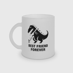 Кружка матовая стеклянная Годзилла Best friend