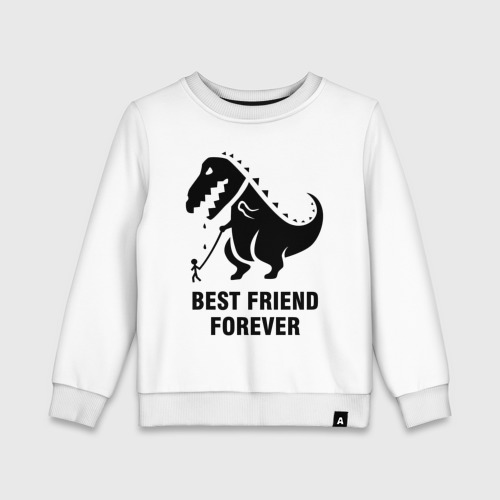 Детский свитшот хлопок Годзилла Best friend, цвет белый