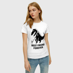 Женская футболка хлопок Годзилла Best friend - фото 2