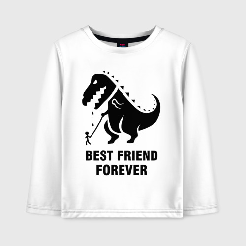 Детский лонгслив хлопок Годзилла Best friend, цвет белый