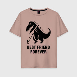 Женская футболка хлопок Oversize Годзилла Best friend