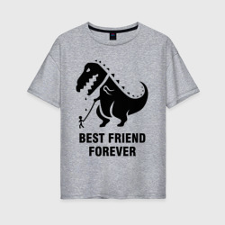 Годзилла Best friend – Женская футболка хлопок Oversize с принтом купить со скидкой в -16%