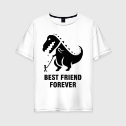 Женская футболка хлопок Oversize Годзилла Best friend