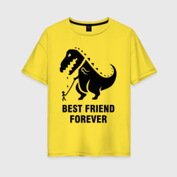 Женская футболка хлопок Oversize Годзилла Best friend