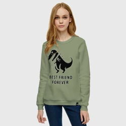 Женский свитшот хлопок Годзилла Best friend - фото 2