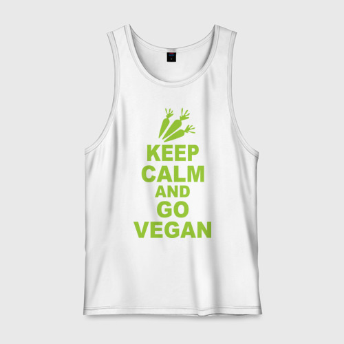 Мужская майка хлопок Keep calm and go vegan