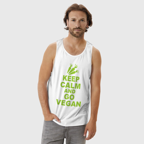 Мужская майка хлопок Keep calm and go vegan - фото 3