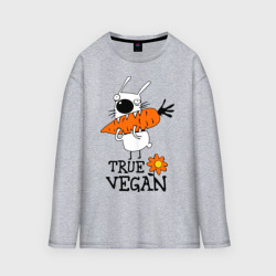 Мужской лонгслив oversize хлопок True vegan истинный веган