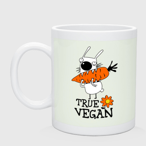 Кружка керамическая True vegan истинный веган, цвет фосфор