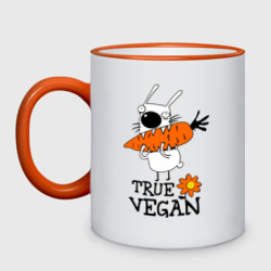 Кружка двухцветная True vegan истинный веган