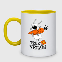 Кружка двухцветная True vegan истинный веган