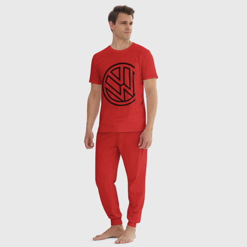 Мужская пижама хлопок Фольксваген значок, цвет красный - фото 5