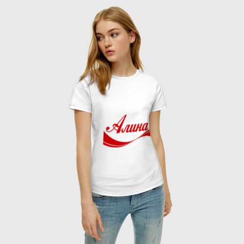 Женская футболка хлопок Алина, цвет белый - фото 3