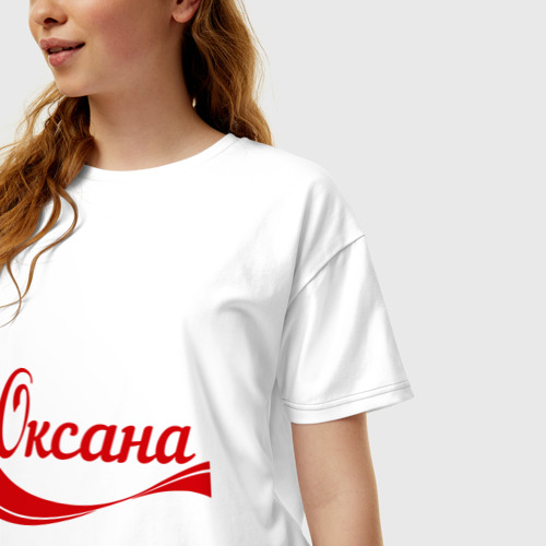 Женская футболка хлопок Oversize Оксана, цвет белый - фото 3