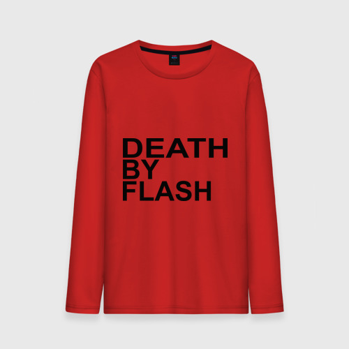 Мужской лонгслив хлопок Death by flash, цвет красный