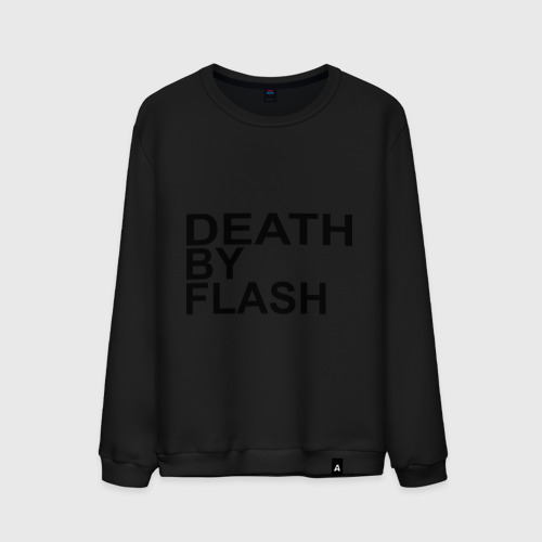 Мужской свитшот хлопок Death by flash, цвет черный