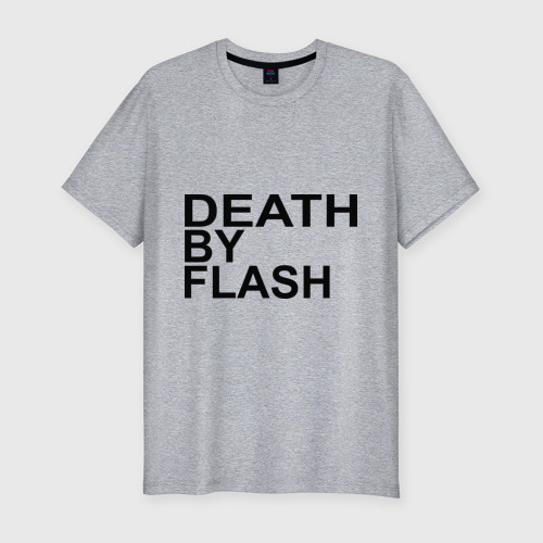 Мужская футболка хлопок Slim Death by flash, цвет меланж