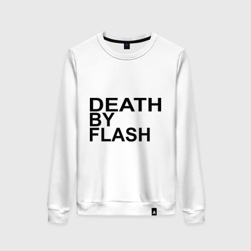 Женский свитшот хлопок Death by flash, цвет белый