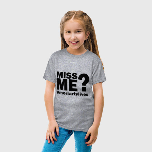 Детская футболка хлопок с принтом Miss me? Moriarty, вид сбоку #3
