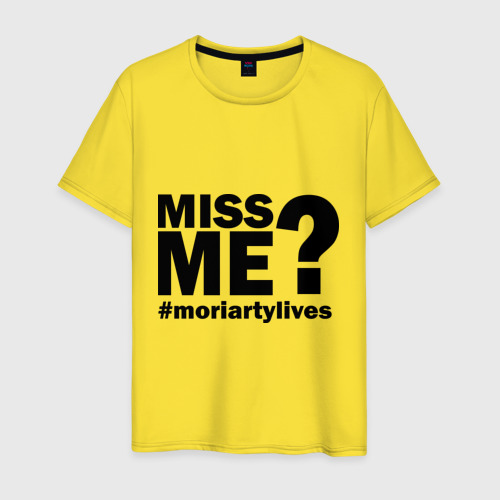 Мужская футболка хлопок Miss me? Moriarty, цвет желтый